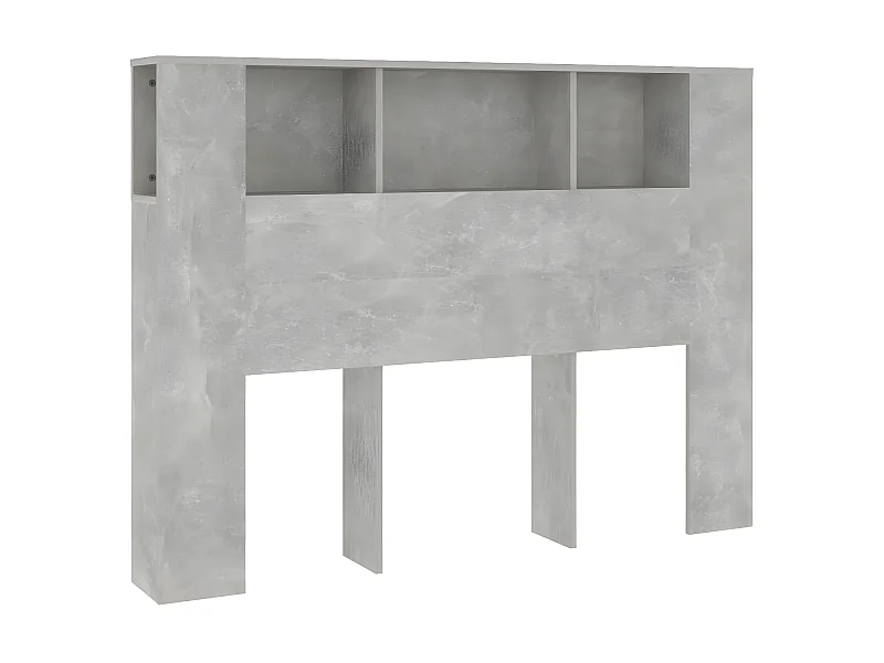 Armoire de tête de lit Gris béton 140x18,5x104,5 cm POI27037 BonneVie Meuble