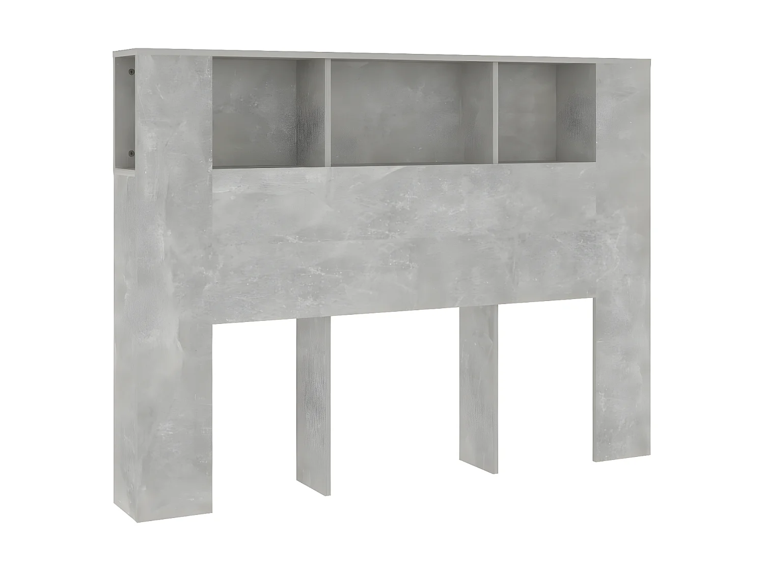 Armoire de tête de lit Gris béton 140x18,5x104,5 cm POI27037 BonneVie Meuble
