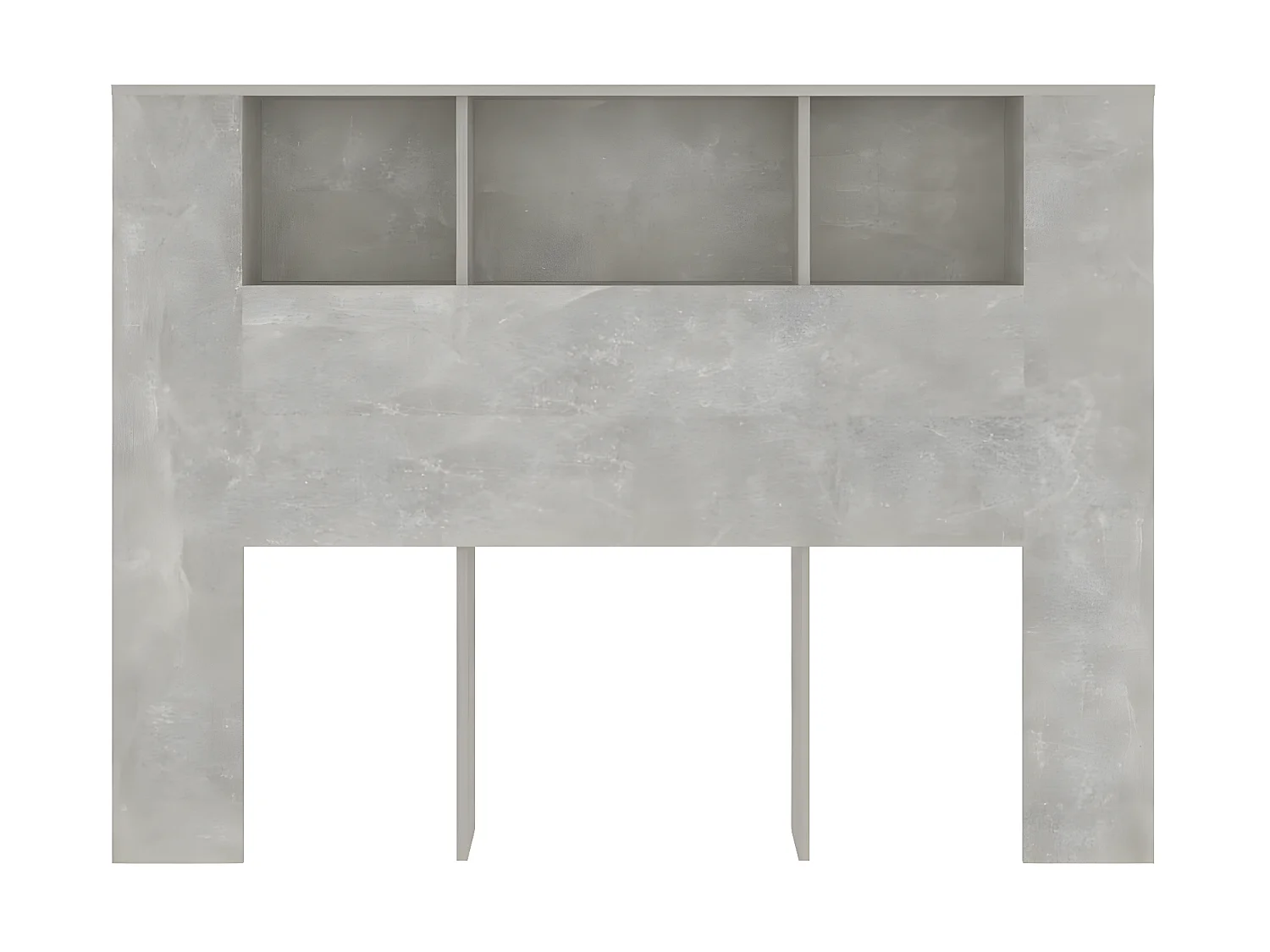 Armoire de tête de lit Gris béton 140x18,5x104,5 cm POI27037 BonneVie Meuble