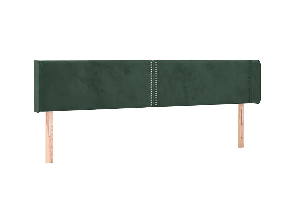 Testiera | Testata del letto ad Orecchio Verde Scuro 183x16x78/88 cm in Velluto