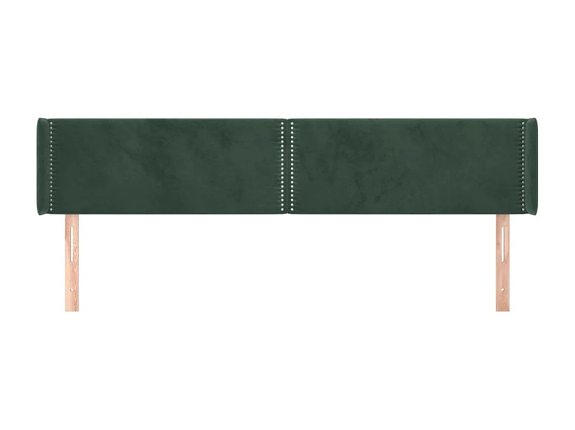 Cabeceira de cama c/ abas veludo 183x16x78/88cm verde-escuro PT190486