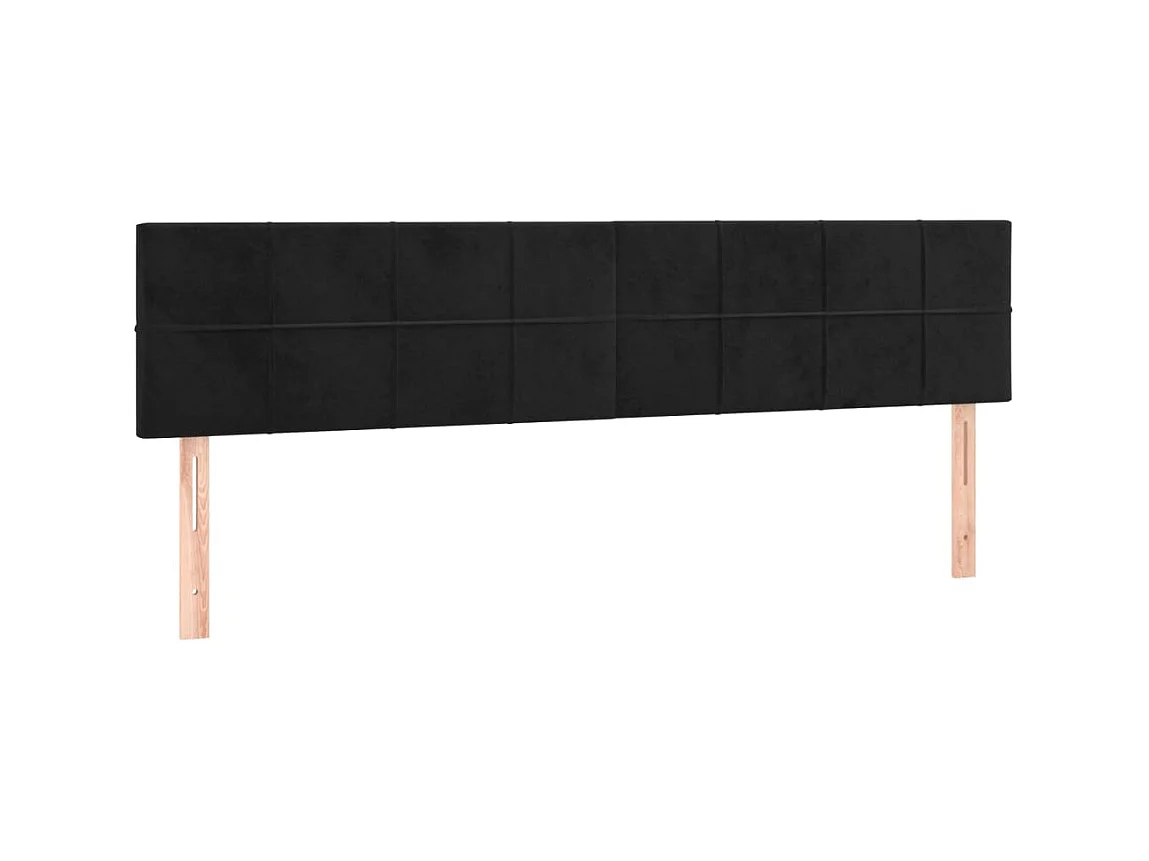Têtes de lit 2 pcs Noir 80x5x78/88 cm Velours POI23290 BonneVie Meuble
