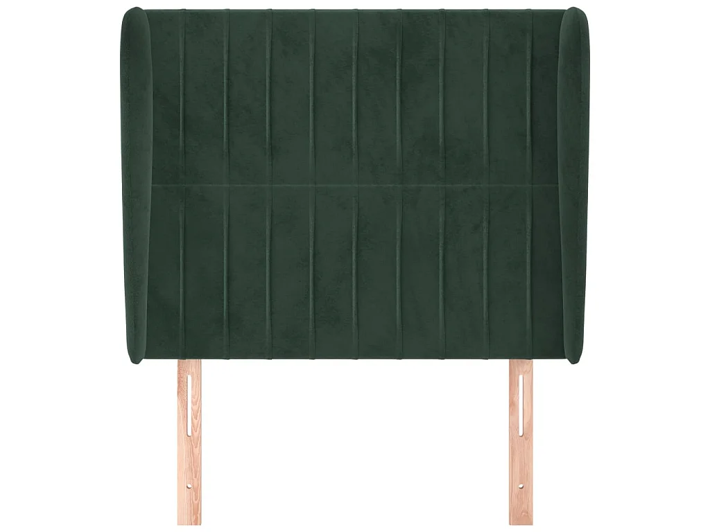 Tête de lit avec oreilles Vert foncé 93x23x118/128 cm Velours POI27364 BonneVie Meuble