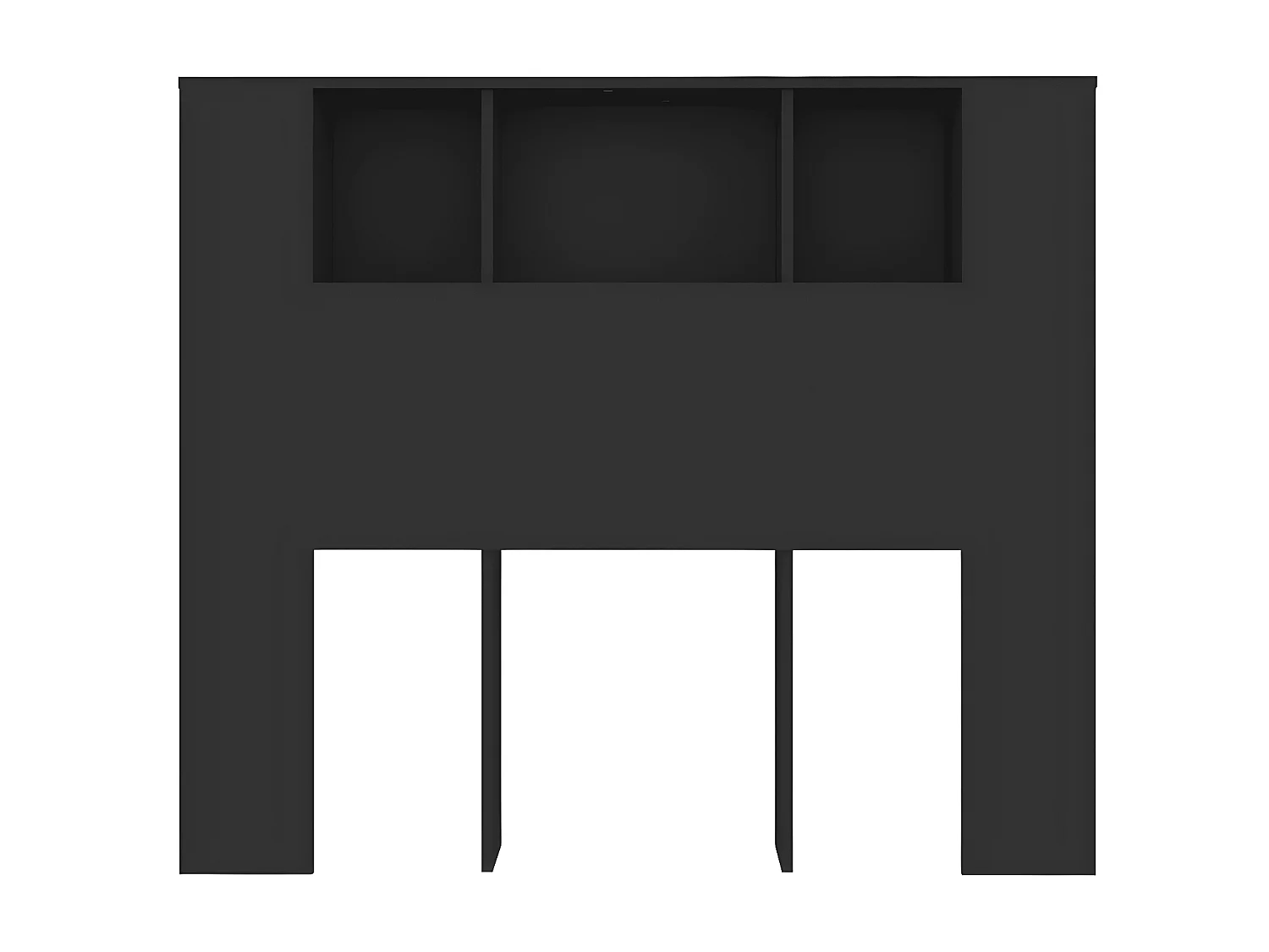 Armoire de tête de lit noir 120x18,5x102,5 cm POI70973 BonneVie Meuble