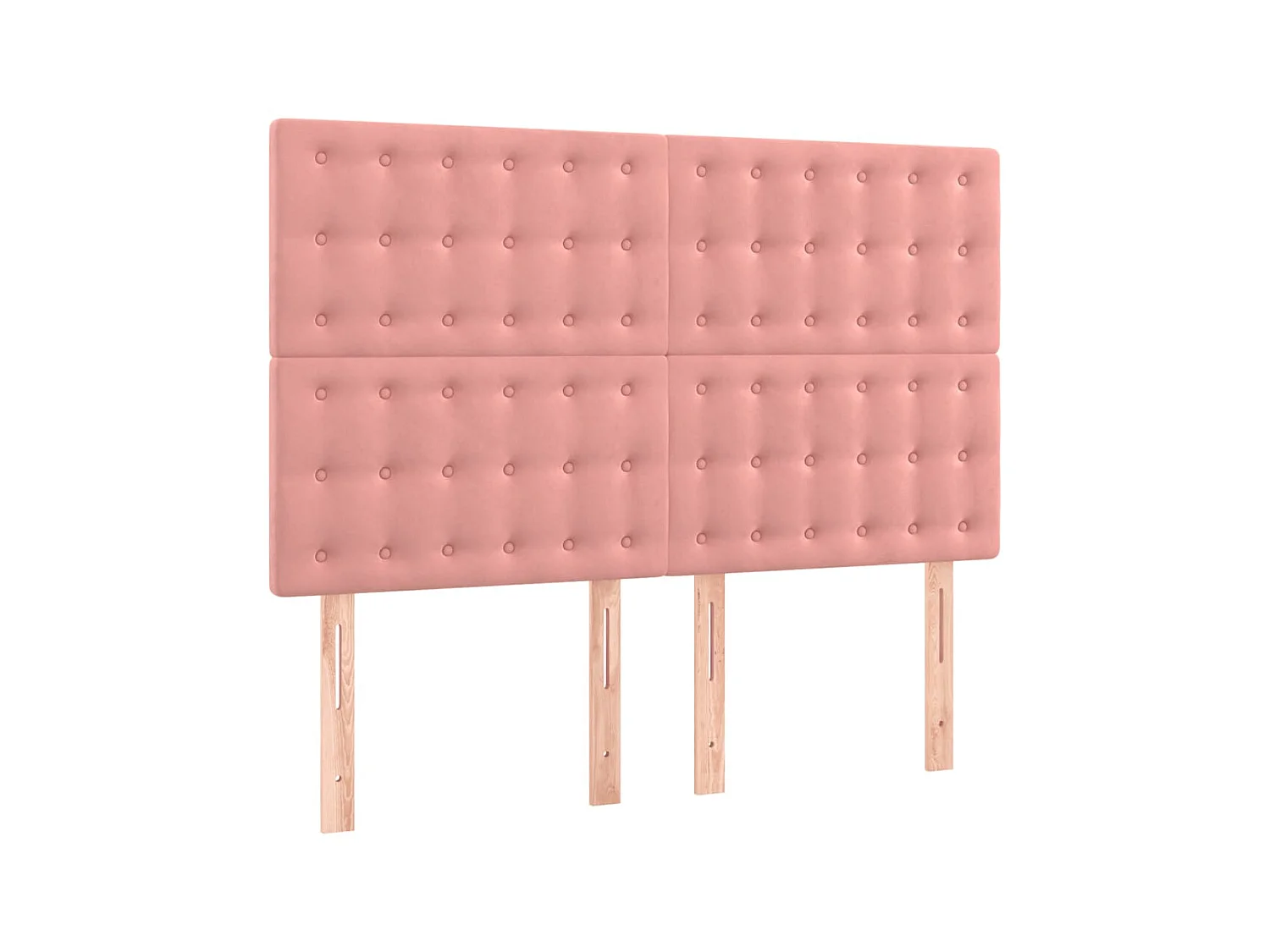 4 pcs Têtes de lit Rose 72x5x78/88 cm Velours PLO66835 BonneVie Meuble