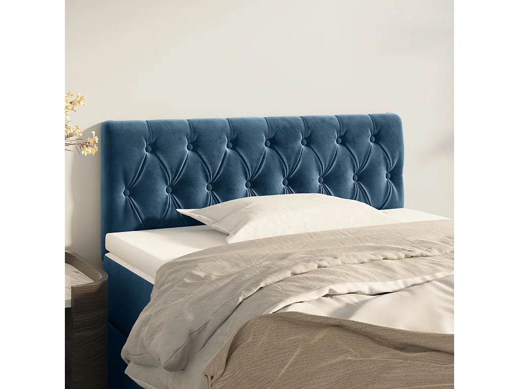 Tête de lit Bleu foncé 90x7x78/88 cm Velours POI57068 BonneVie Meuble