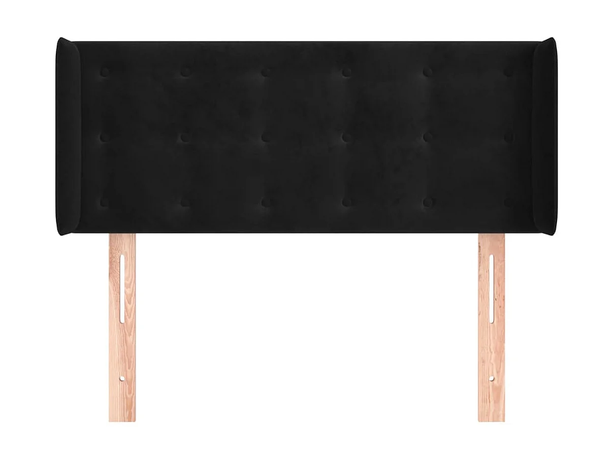 Cabeceira de cama c/ abas veludo 83x16x78/88 cm preto PT605737