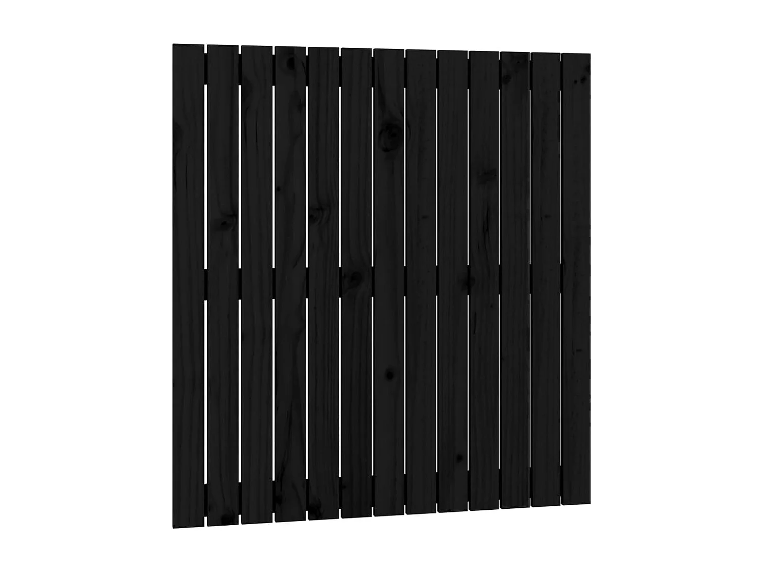 Cabecero de cama de pared madera maciza pino negro 82,5x3x90 cm ES35611