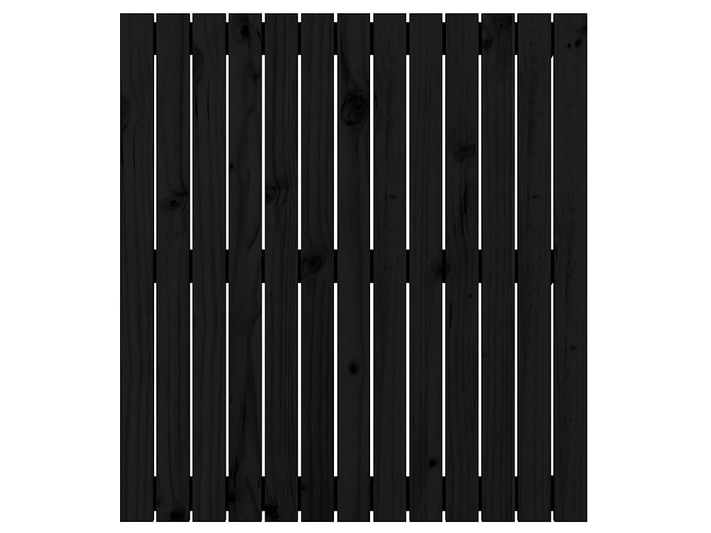 Cabecero de cama de pared madera maciza pino negro 82,5x3x90 cm ES35611