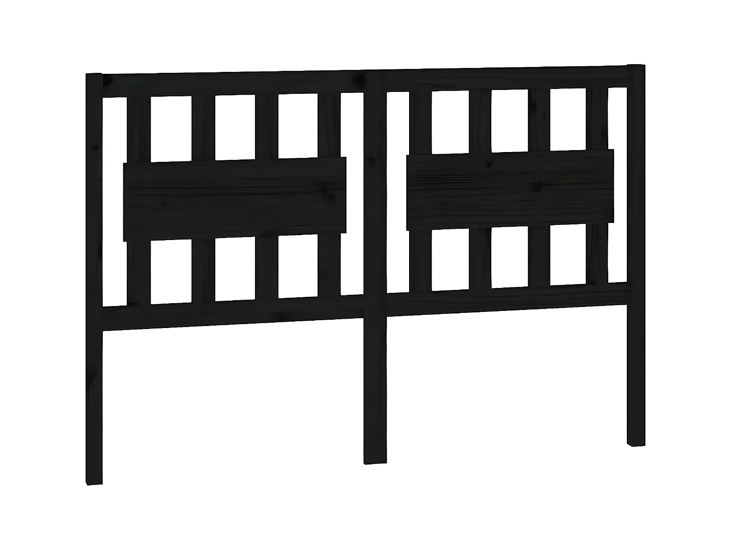 Testiera | Testata del letto per Letto Nera 145,5x4x100cm in Legno Massello di Pino