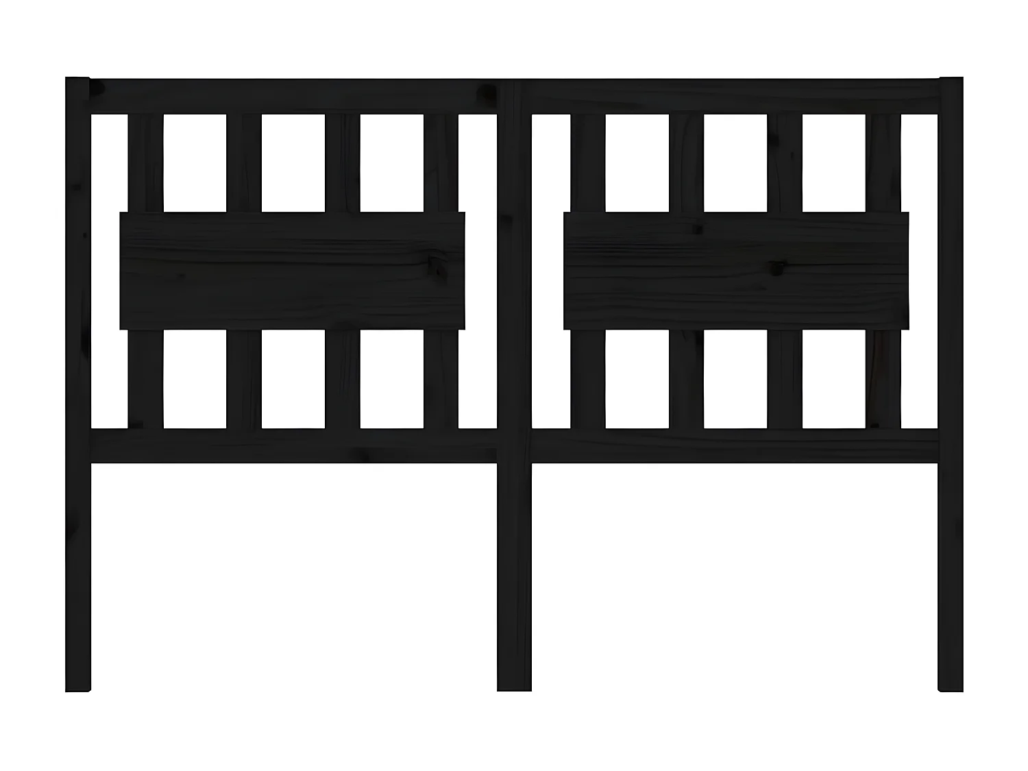Hoofdbord 145,5x4x100 cm massief grenenhout zwart NL489277