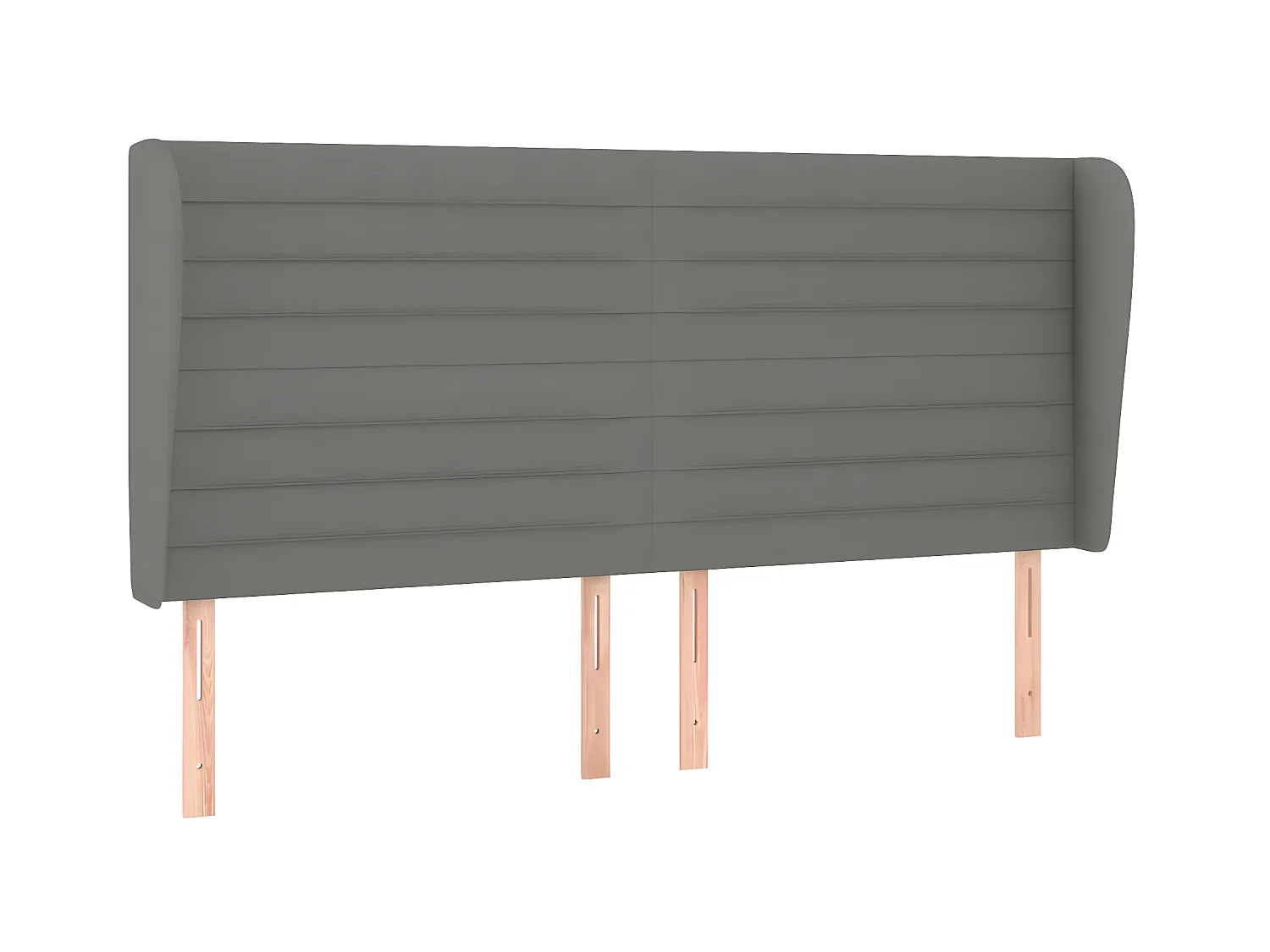 Tête de lit avec oreilles Gris foncé 183x23x118/128 cm Tissu POI31467 BonneVie Meuble