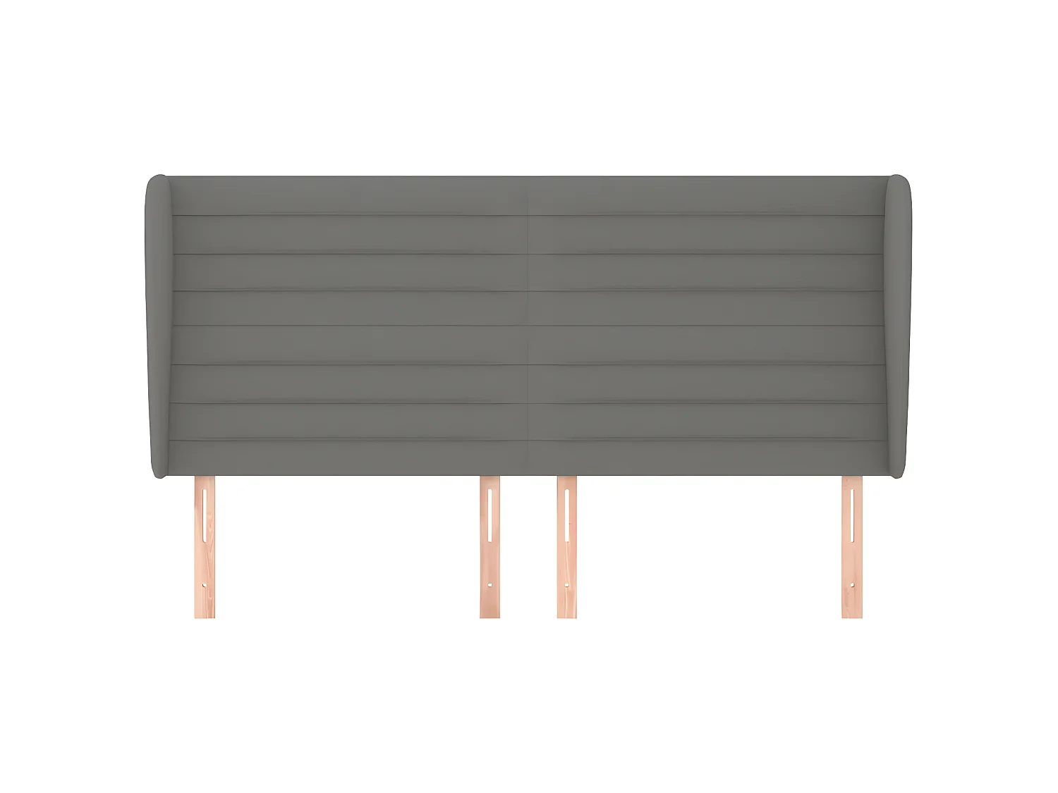 Tête de lit avec oreilles Gris foncé 183x23x118/128 cm Tissu POI31467 BonneVie Meuble