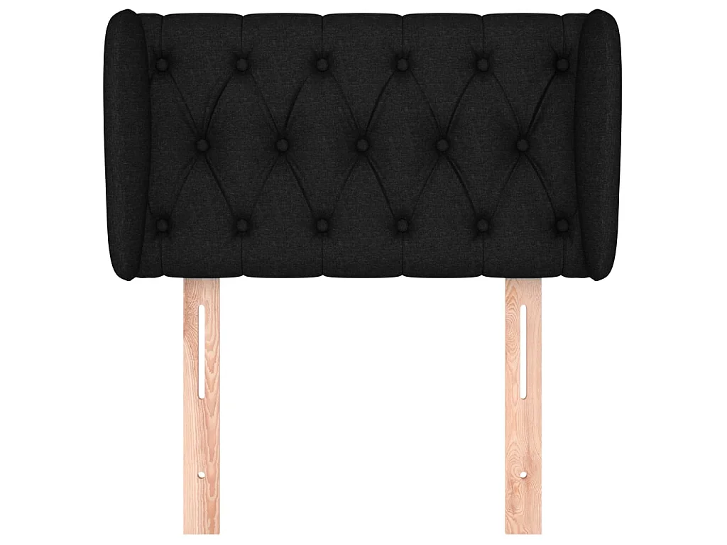 Cabeceira de cama c/ abas tecido 83x23x78/88 cm preto PT237960