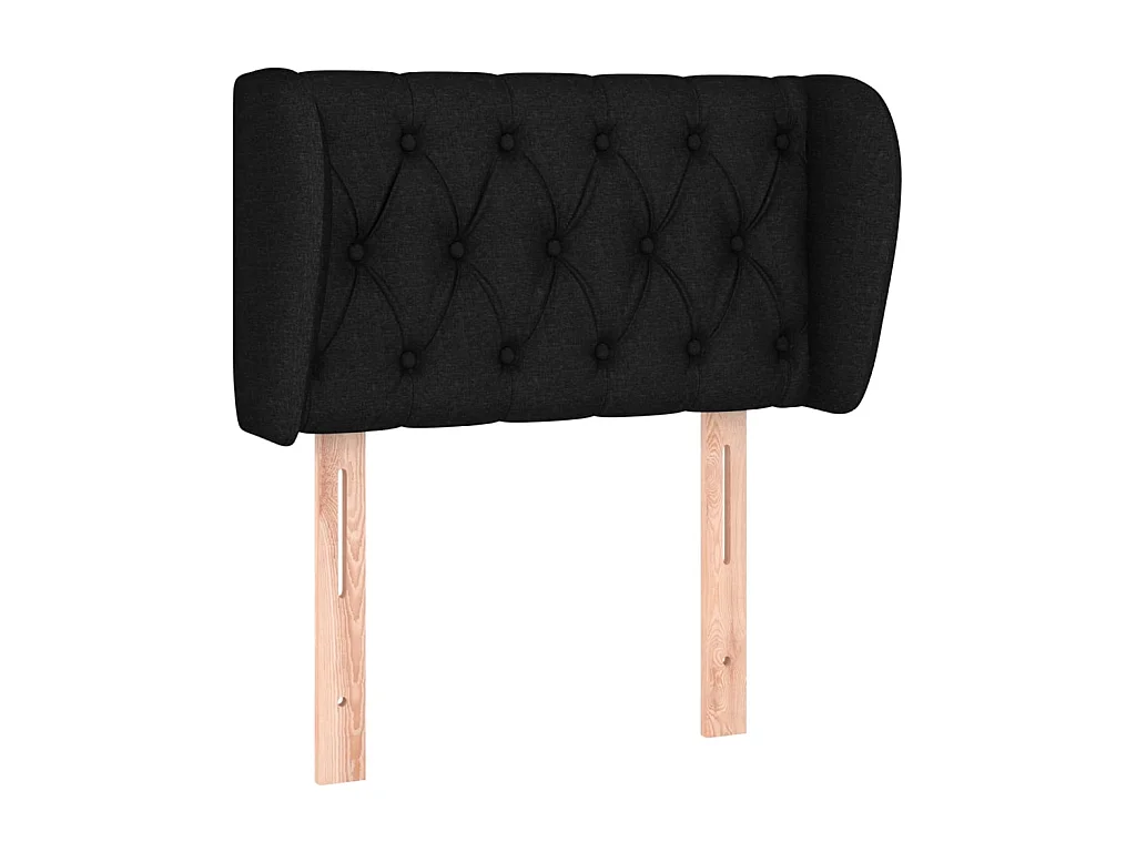 Tête de lit avec oreilles Noir 83x23x78/88 cm Tissu POI97708 BonneVie Meuble