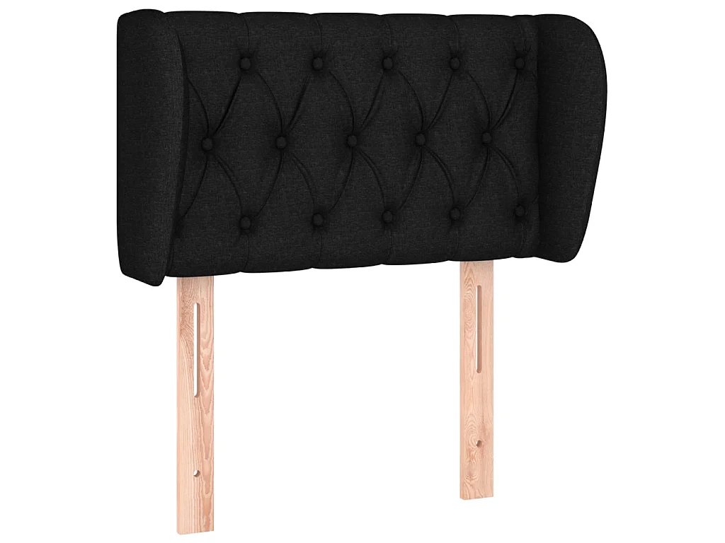 Tête de lit avec oreilles Noir 83x23x78/88 cm Tissu POI97708 BonneVie Meuble