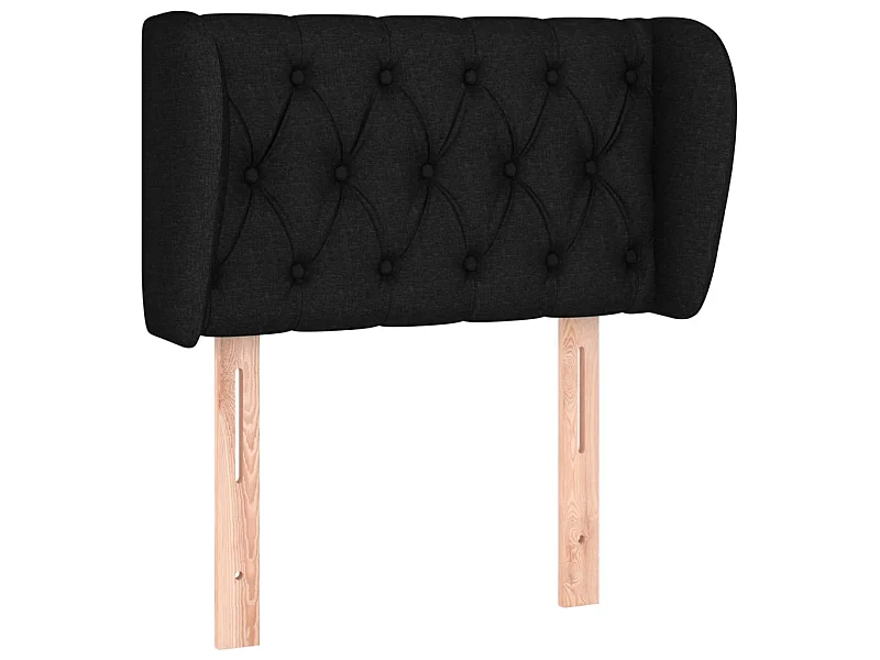 Tête de lit avec oreilles Noir 83x23x78/88 cm Tissu POI97708 BonneVie Meuble