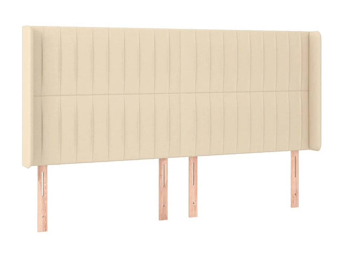 Hoofdbord LED 203x16x118/128 cm stof crèmekleurig NL118306