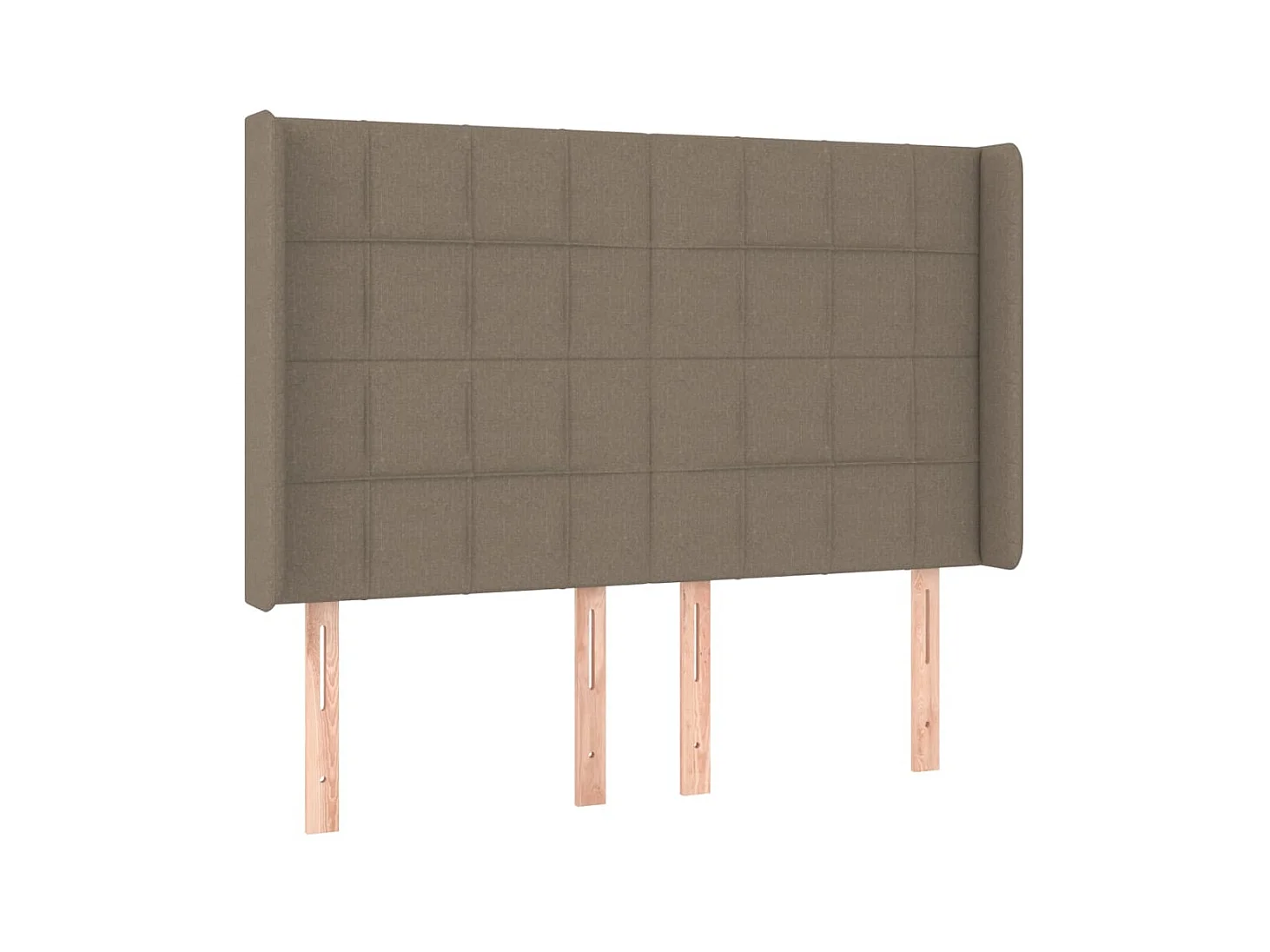 Testiera | Testata del letto ad Orecchio Tortora 147x16x118/128 cm in Tessuto