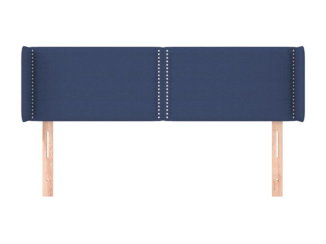 Tête de lit avec oreilles Bleu 147x16x78/88 cm Tissu POI93483 BonneVie Meuble