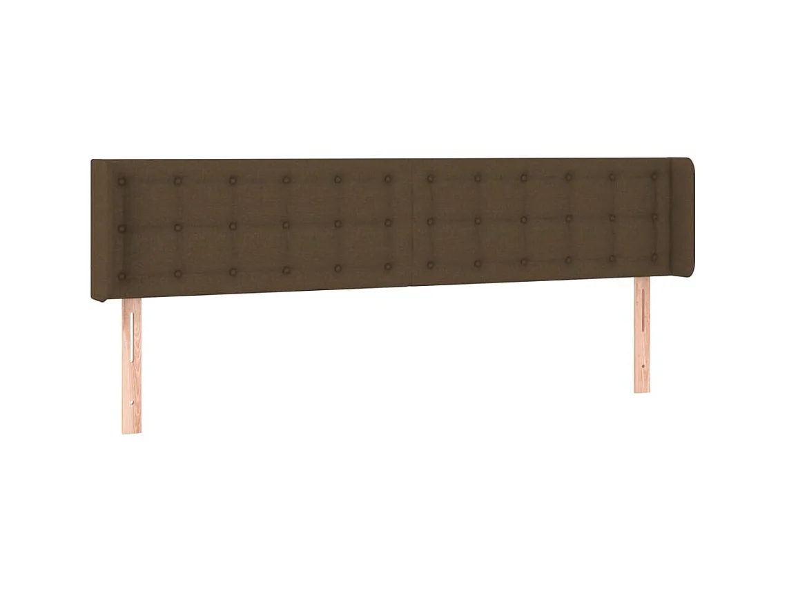 Tête de lit avec oreilles Marron Foncé 183x16x78/88 cm Tissu POI34654 BonneVie Meuble