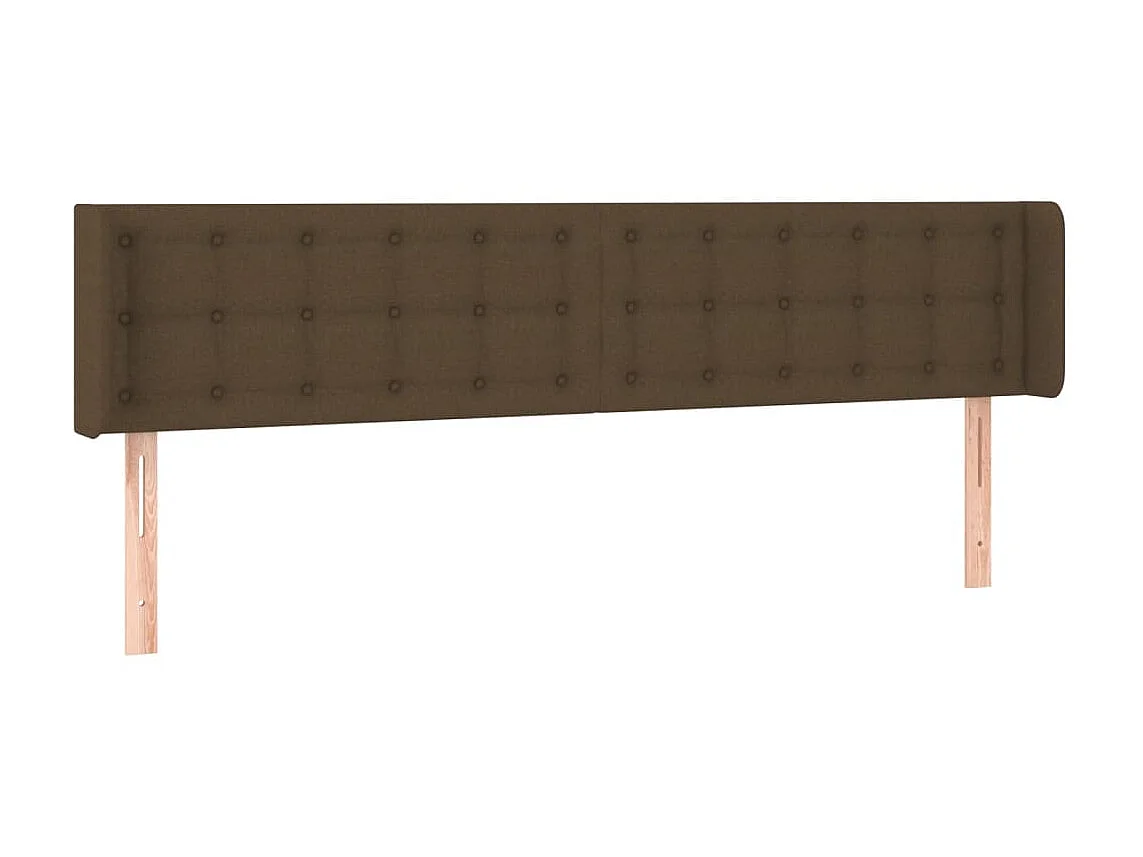 Tête de lit avec oreilles Marron Foncé 183x16x78/88 cm Tissu POI34654 BonneVie Meuble