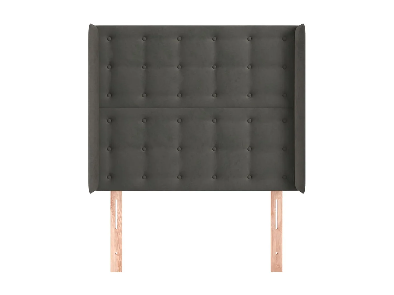 Cabecero con orejas de terciopelo gris oscuro 93x16x118/128 cm ES11708