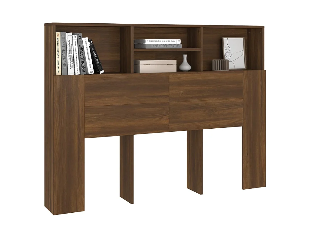 Armoire de tête de lit Chêne marron 140x19x103,5 cm POI87117 BonneVie Meuble