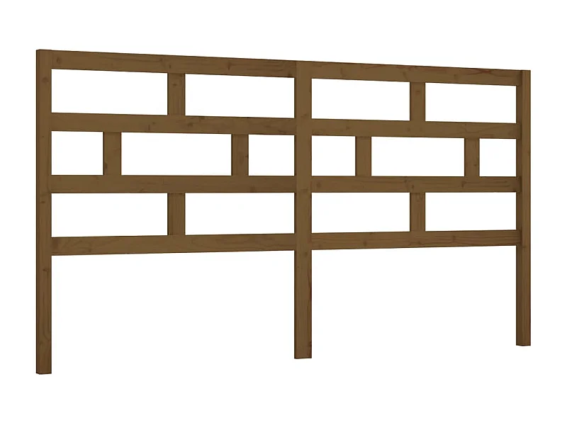 Cabecero de cama madera maciza de pino marrón miel 206x4x100 cm ES35845