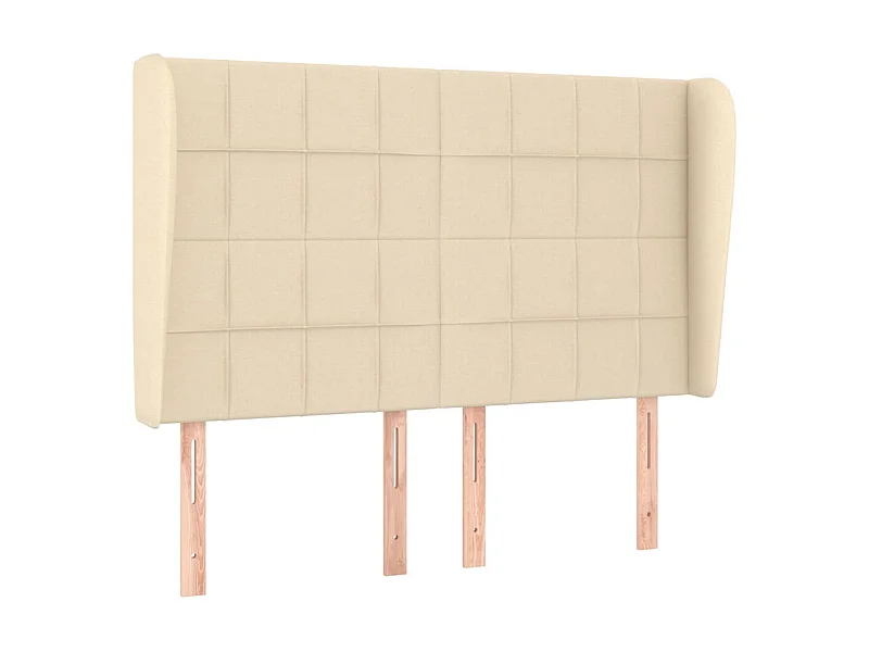 Cabecero con orejas de tela color crema 147x23x118/128 cm ES59009