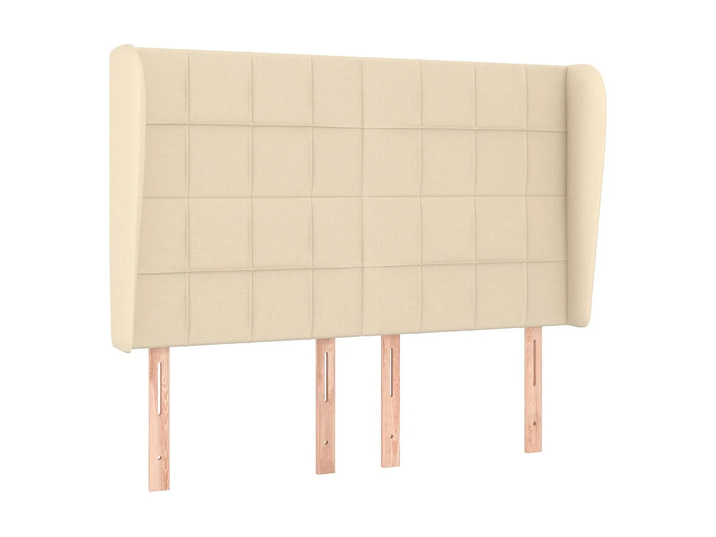 Cabecero con orejas de tela color crema 147x23x118/128 cm ES59009