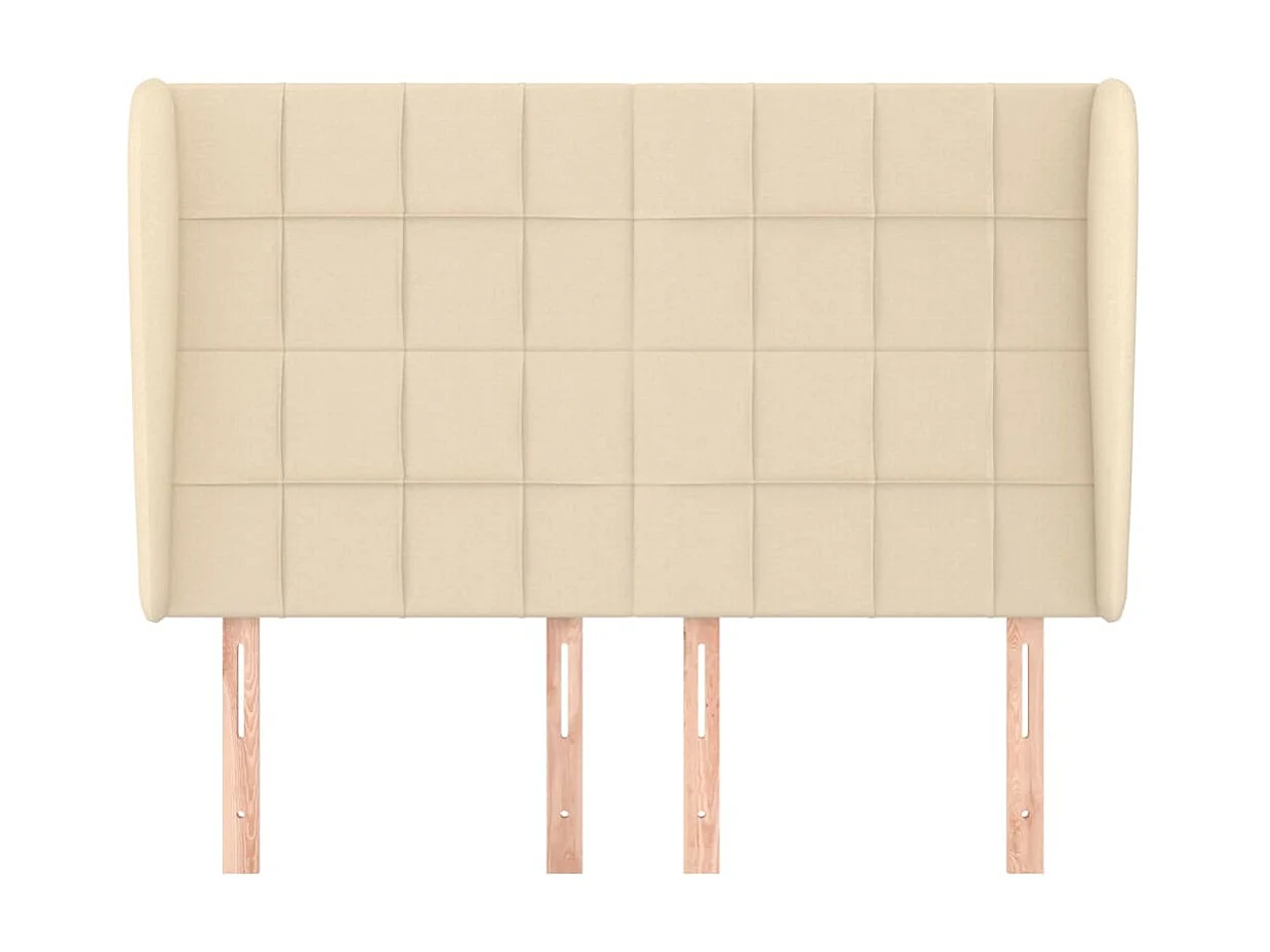 Cabecero con orejas de tela color crema 147x23x118/128 cm ES59009