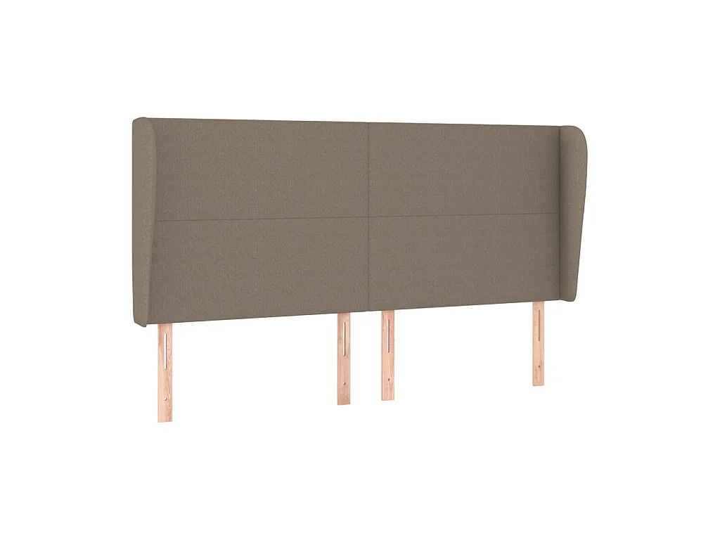 Testiera | Testata del letto ad Orecchio Tortora 163x23x118/128 cm in Tessuto