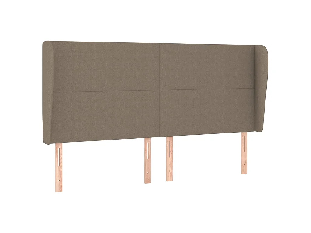Tête de lit avec oreilles Taupe 163x23x118/128 cm Tissu POI84099 BonneVie Meuble