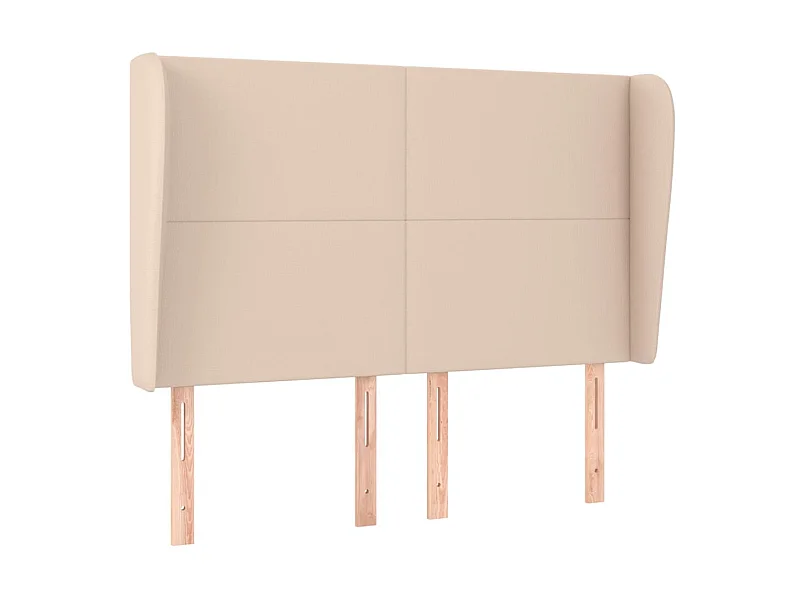 Kopfteil,Bettkopfteil mit Ohren Cappuccino-Braun 147x23x118/128cm Kunstleder -gkd538343