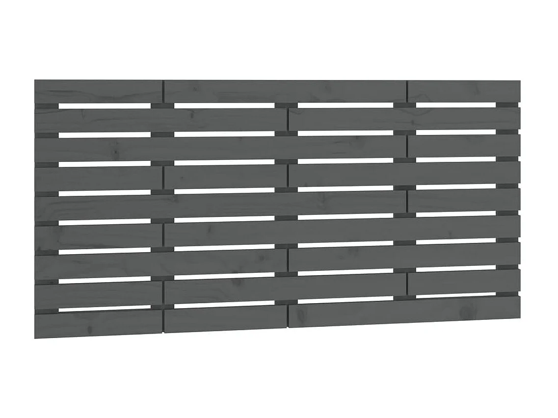 Tête de lit murale Gris 156x3x63 cm Bois massif de pin POI73291 BonneVie Meuble