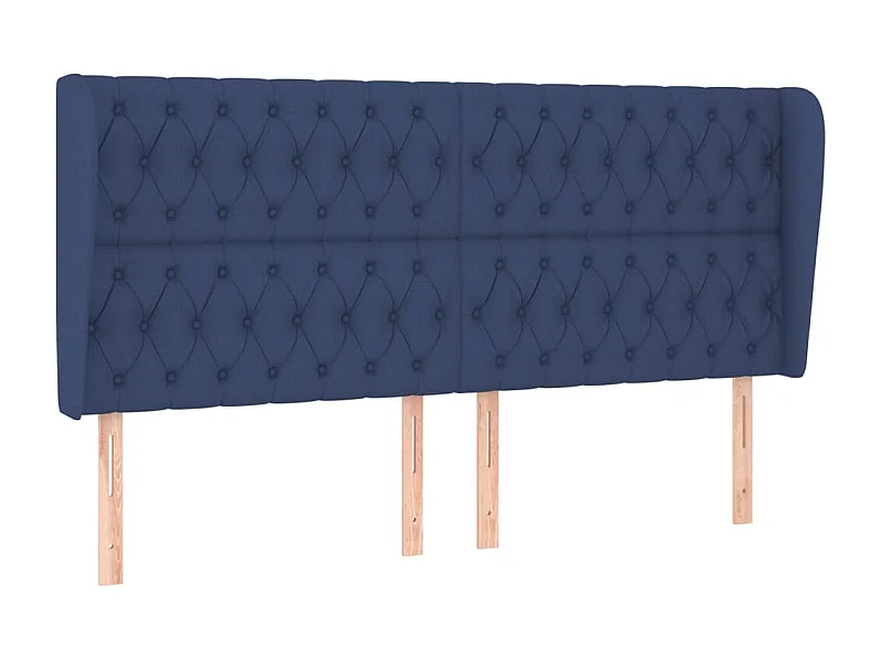 Tête de lit avec oreilles Bleu 183x23x118/128 cm Tissu POI26053 BonneVie Meuble