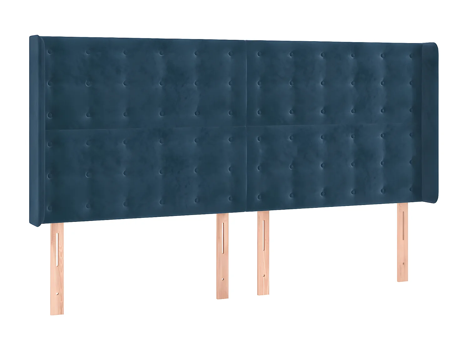Cabecero con LED de terciopelo azul oscuro 203x16x118/128 cm ES69661