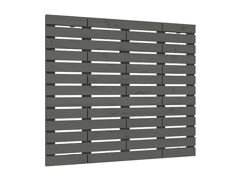 Tête de lit murale Gris 141x3x91,5 cm Bois massif de pin POI58775 BonneVie Meuble