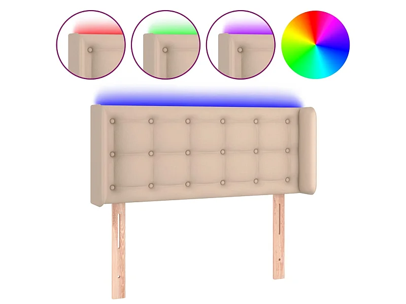 Tête de lit à LED Cappuccino 93x16x78/88 cm Similicuir POI52617 BonneVie Meuble