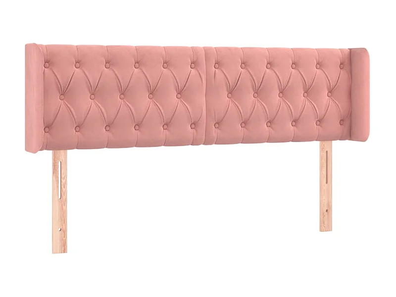 Kopfteil,Bettkopfteil mit Ohren Rosa 147x16x78/88 cm Samt -gkd909241