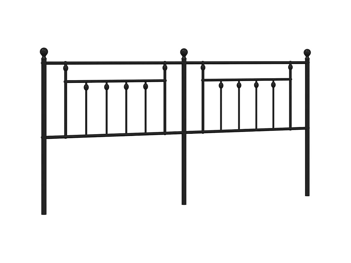 Tête de lit métal noir 200 cm POI26375 BonneVie Meuble