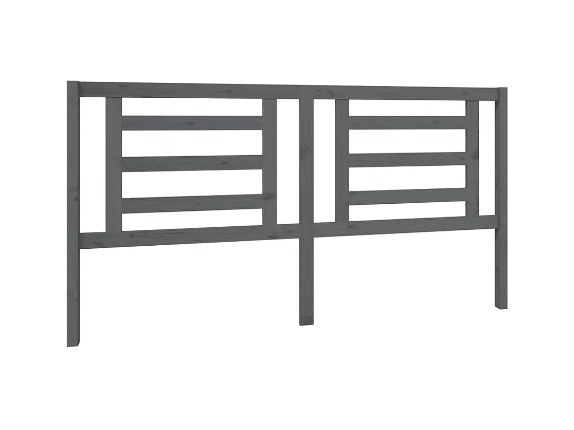 Tête de lit Gris 186x4x100 cm Bois de pin massif POI84590 BonneVie Meuble