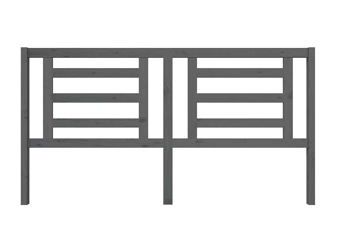 Tête de lit Gris 186x4x100 cm Bois de pin massif POI84590 BonneVie Meuble