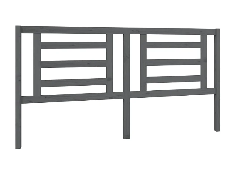 Tête de lit Gris 186x4x100 cm Bois de pin massif POI84590 BonneVie Meuble
