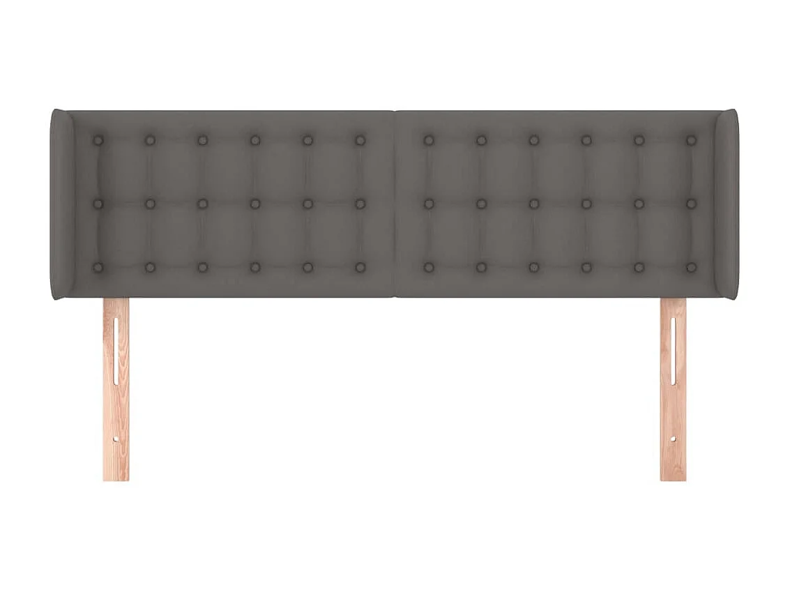 Tête de lit avec oreilles Gris 147x16x78/88 cm Similicuir POI23465 BonneVie Meuble