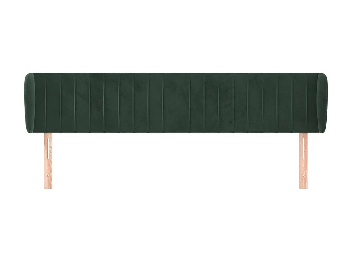 Cabecero de terciopelo verde oscuro 203x23x78/88 cm ES46348