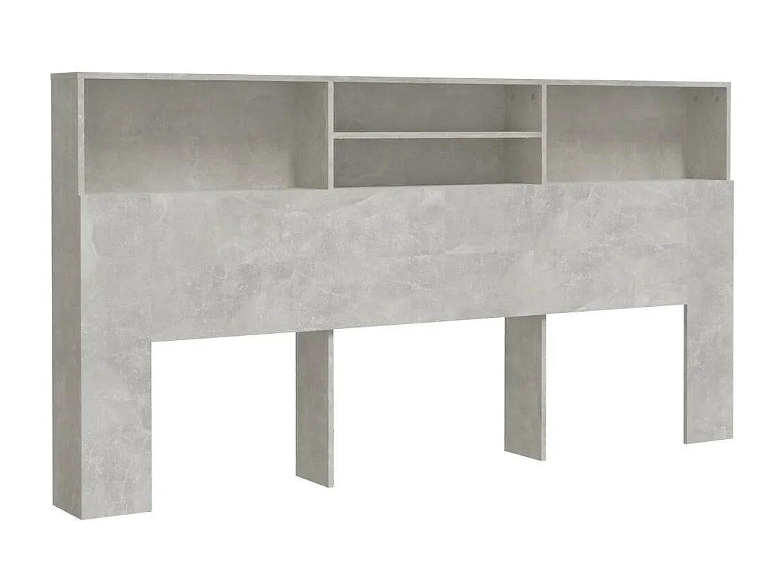 Armoire de tête de lit Gris béton 200x19x103,5 cm POI47908 BonneVie Meuble