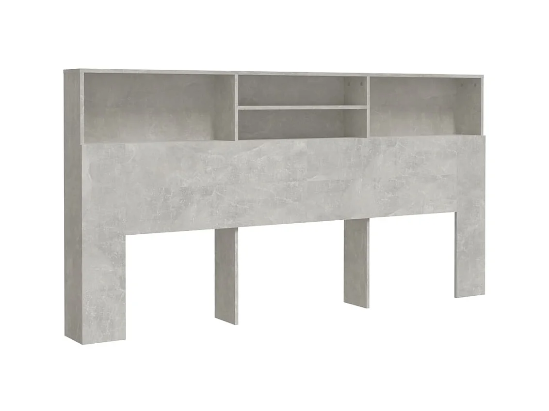 Armoire de tête de lit Gris béton 200x19x103,5 cm POI47908 BonneVie Meuble