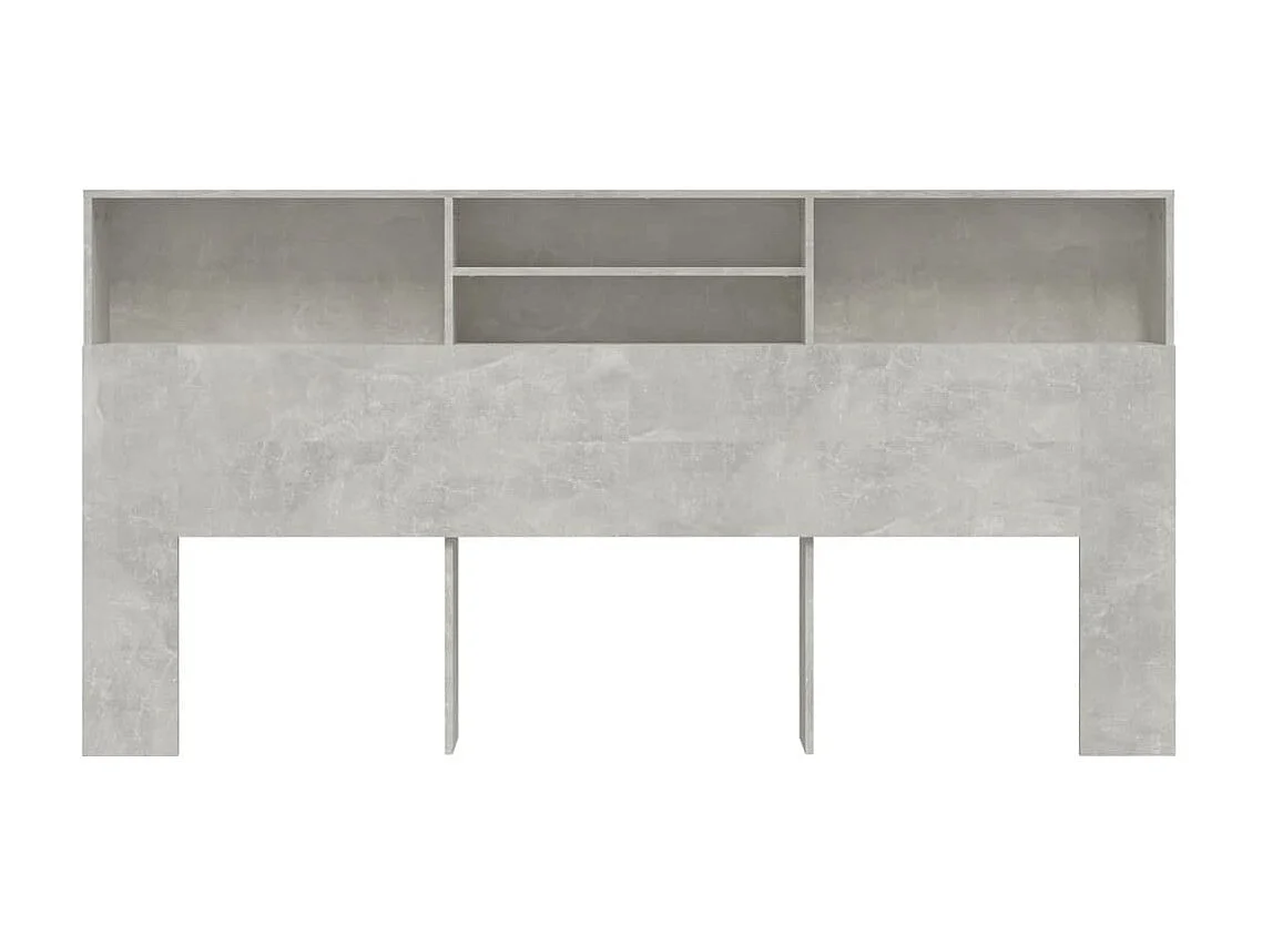 Armoire de tête de lit Gris béton 200x19x103,5 cm POI47908 BonneVie Meuble